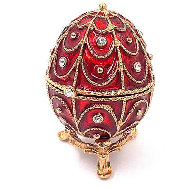 Exclusive Metal Casket with Crystals - Fabergé Egg - B0748-17 RD