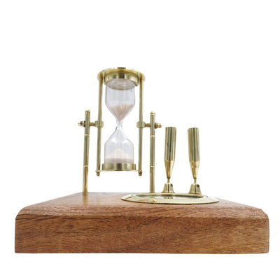 Set de birou retro - Clepsidră Busolă și Suporturi pentru pixuri - NC2618OP