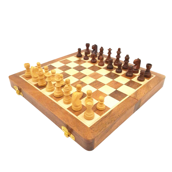 Dřevěné magnetické šachy 25x25cm - DNU-026