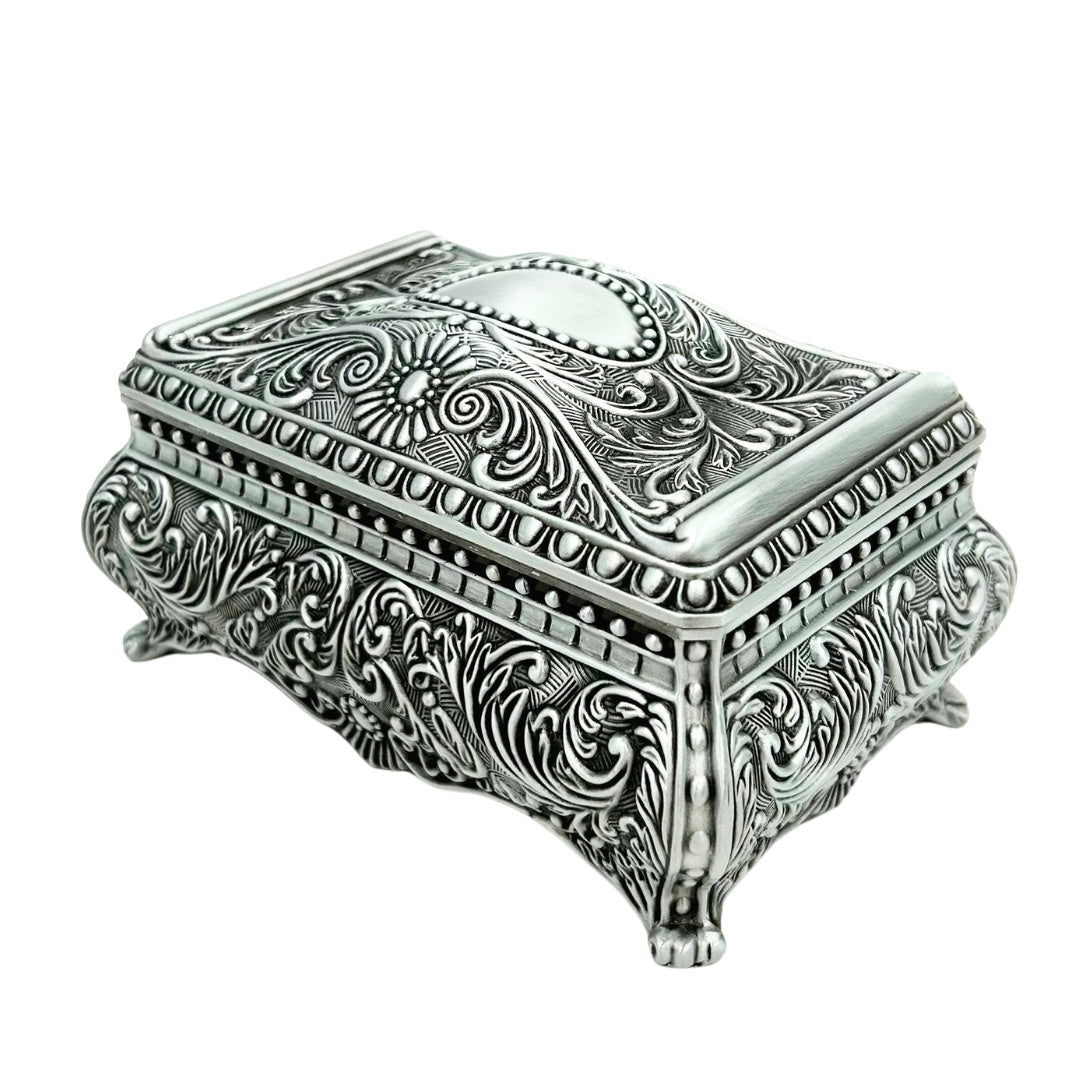Silver Metal Jewelry Box – 20-74M