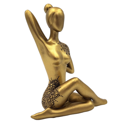 Yoga - gold decorative figurine – gift for a yoga enthusiast - 42721Y2