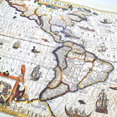 Map of America 1628 - J. Hondius Reprint - M1628