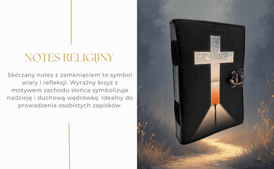 Carnet din piele, cruce religioasă - 200 pagini - AH15