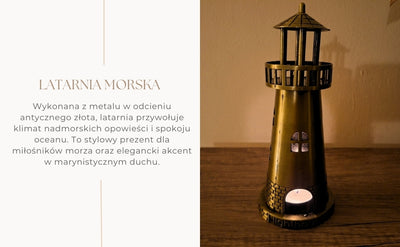 Figurină far maritim, suport pentru lumânare tealight 18cm - LT