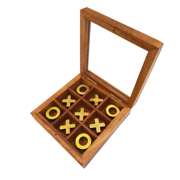 Tic-Tac-Toe in a Box with a Glass Top - DNU-004