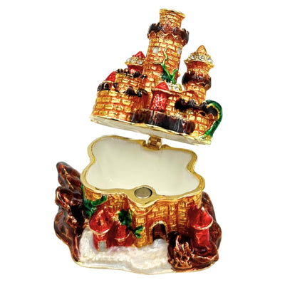 Small Jewelry Trinket Box Decorated with Crystals – Castle – HX580