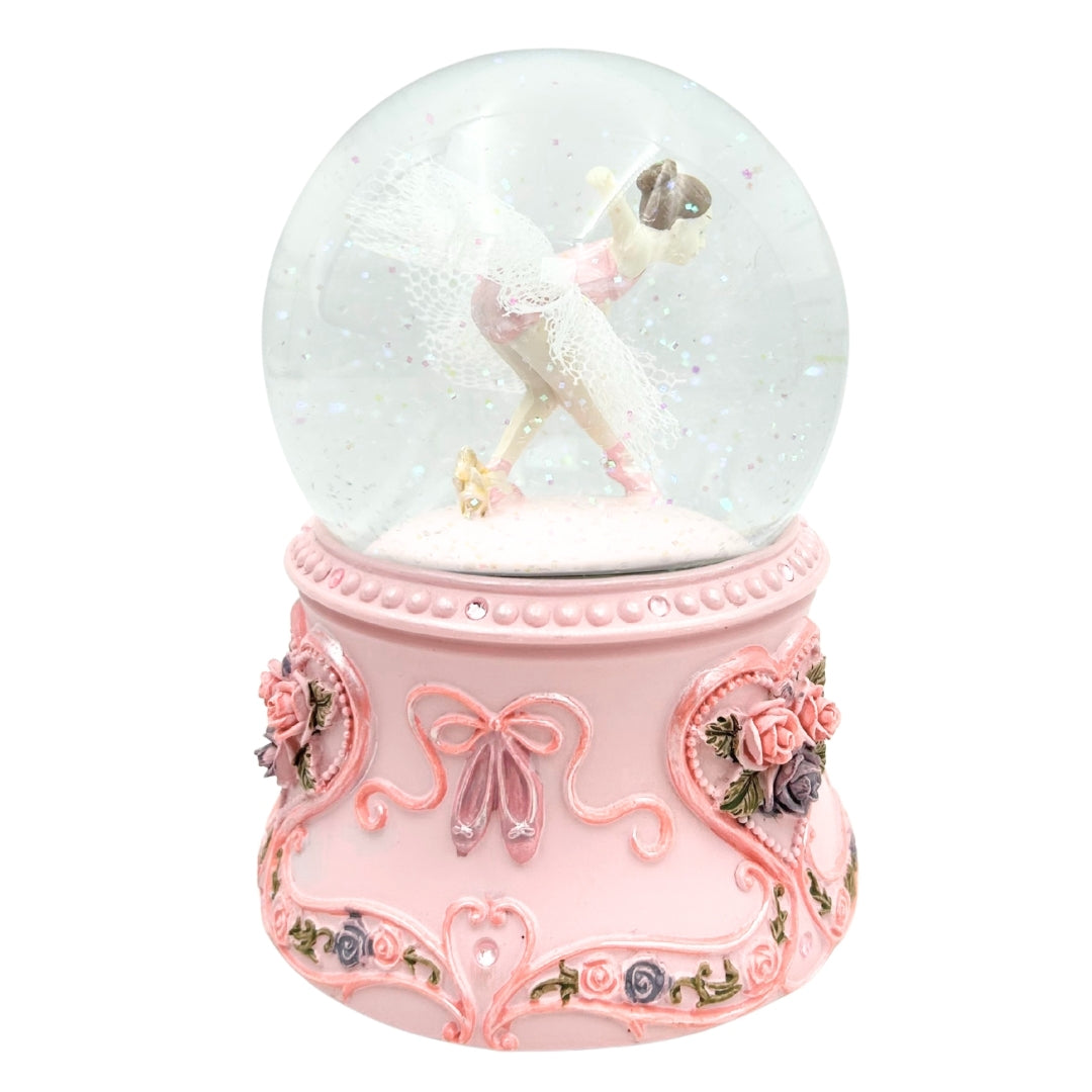 Hrací skříňka s tančící baletkou ve skleněné kouli 15cm – MG-963