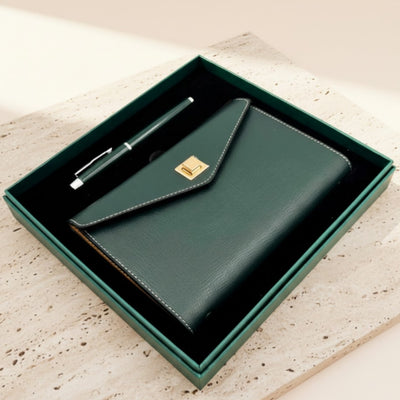 Set cadou elegant - agendă din piele cu pix în cutie cadou – Premium – EE8