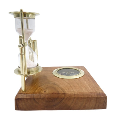 Set de birou retro - Clepsidră Busolă și Suporturi pentru pixuri - NC2618OP