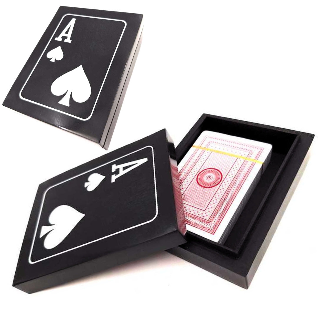 Set elegant de cărți de joc în cutie din rășină și MDF - G1228