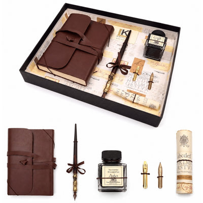 Exclusive Calligraphy Set with Notebook - Pen + 3 Nibs + Inkwell - 5006