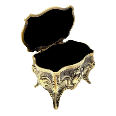 Gold Retro Metal Jewelry Box - 2139M