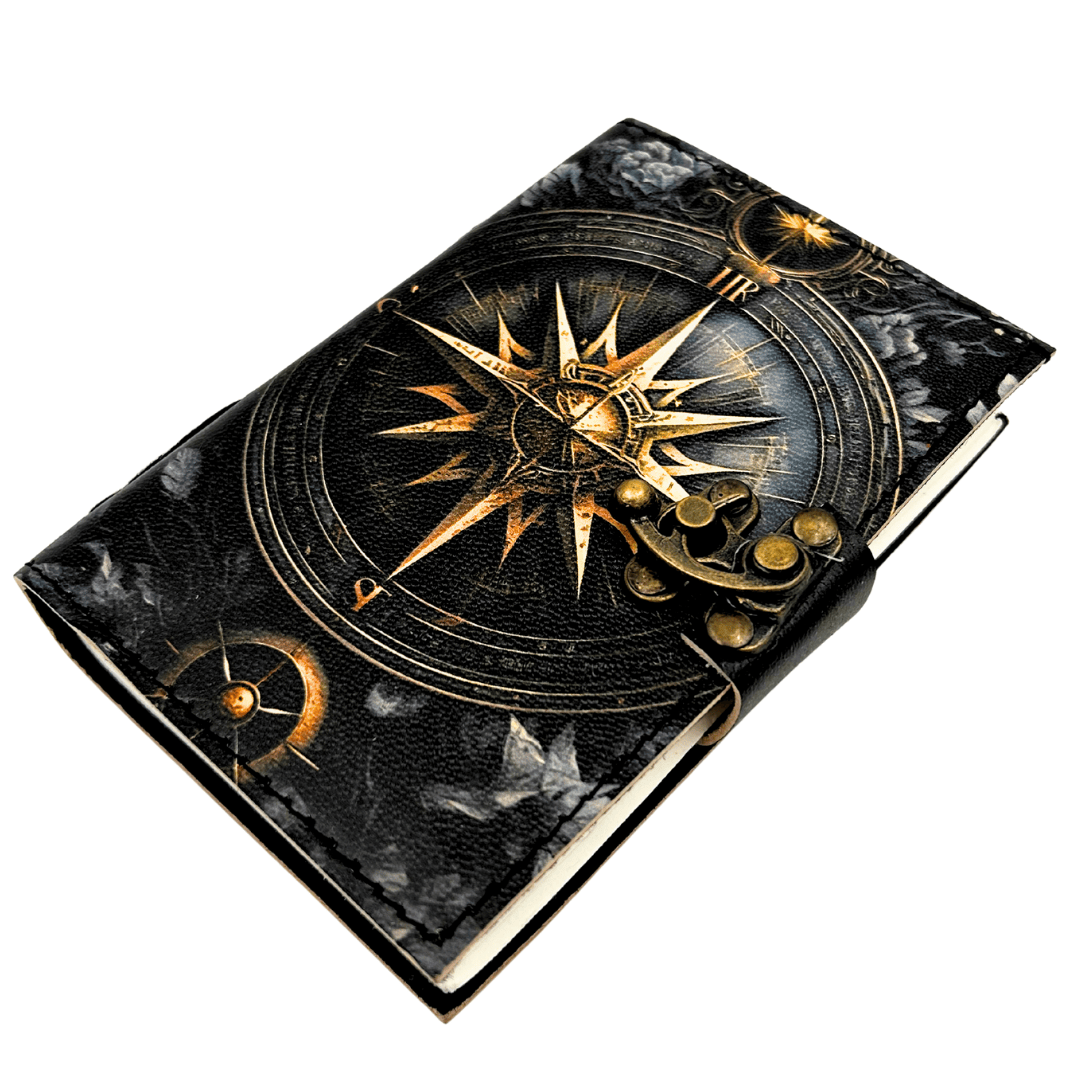 Leather Notebook Retro Diary Compass Rose 200 pages - AH12