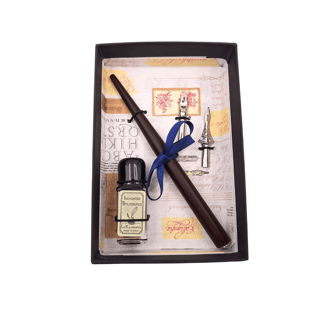 Calligraphy Set - Pen with Two Nibs + Inkwell - 5422