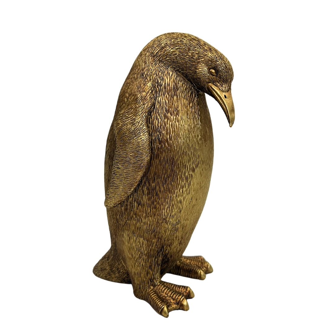 Figurină decorativă pinguin auriu, înălțime 20,5 cm – 3989FJZ