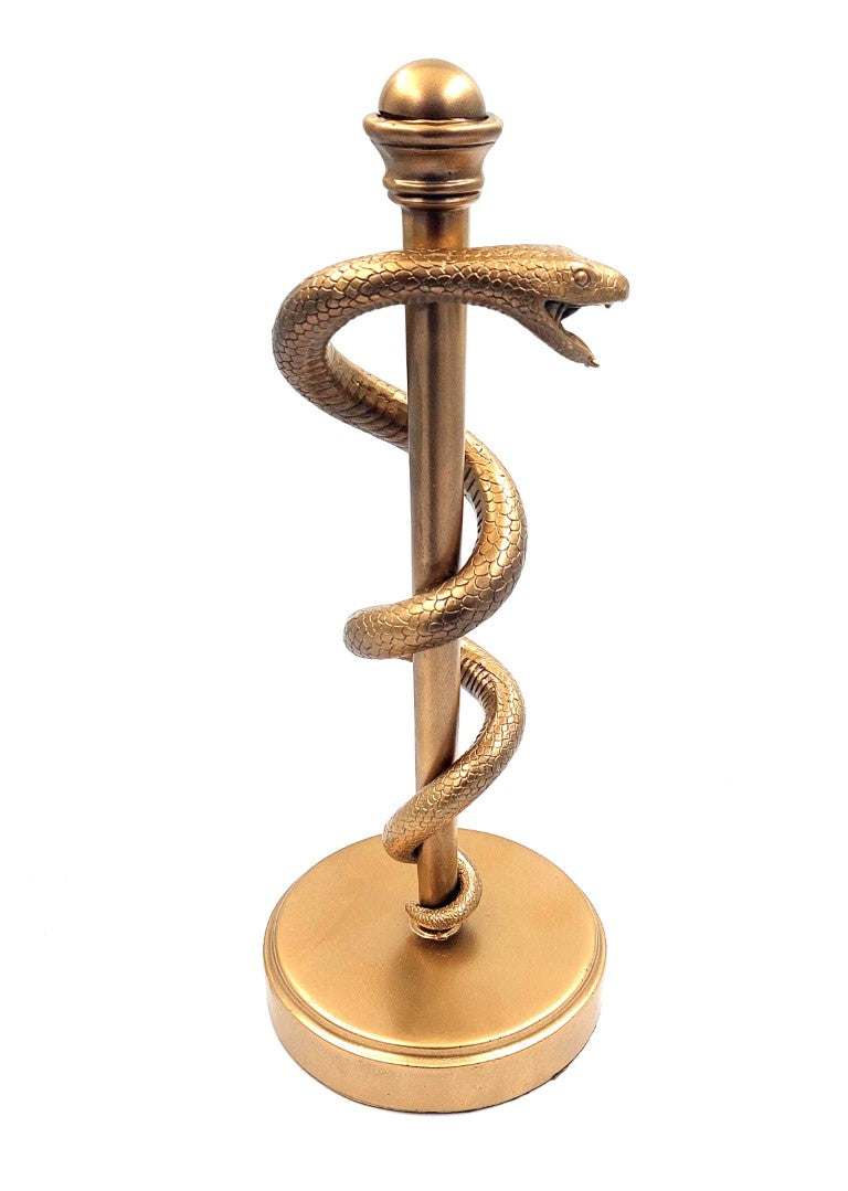 Golden Rod of Asclepius 30cm - Gift for a Doctor, Resin - MC-9634G