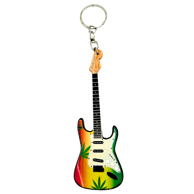 Přívěsek na klíče kytara ve stylu Bob Marley reggae gadget - EGK-0641