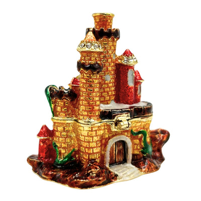 Small Jewelry Trinket Box Decorated with Crystals – Castle – HX580