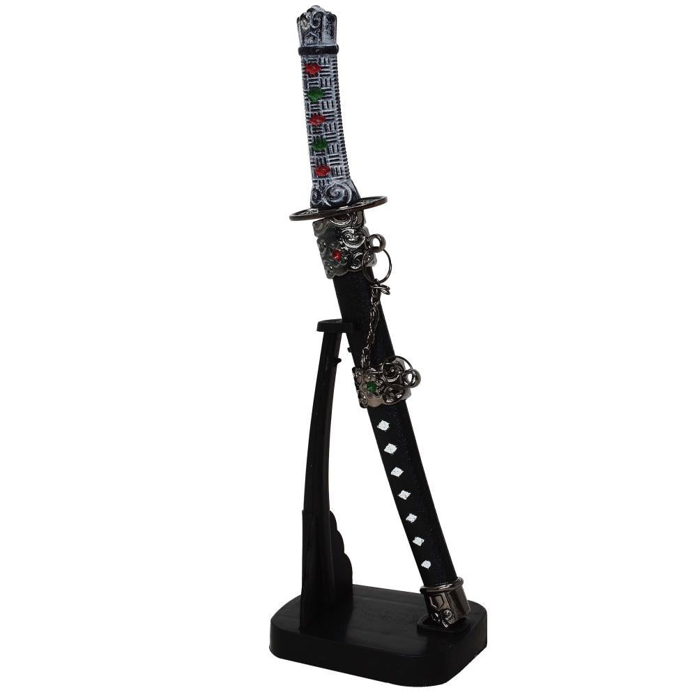 Personalized Samurai Sword-Shaped Letter Opener with Engraving, on a Stand, 21 cm High