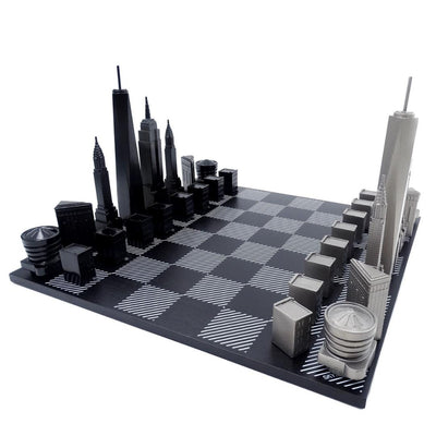 Designové šachy Skyline New York z nerezové oceli – NY
