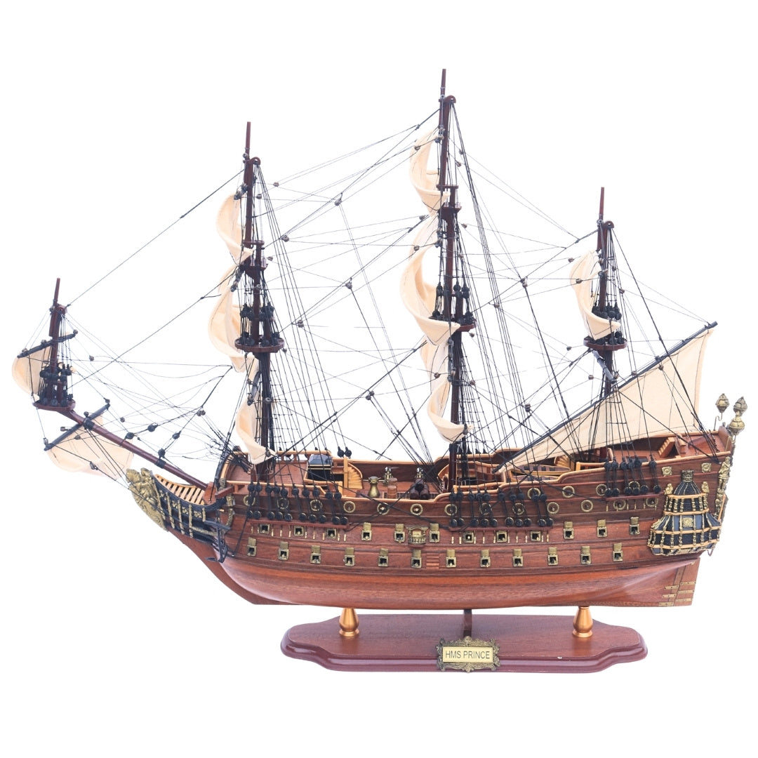Exclusive Large 94cm HMS Prince warship sailing model with the option of personalization by engraving