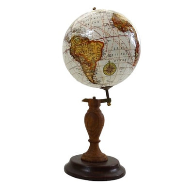 Elegant decorative globe on a wooden base - World GLB-0096B