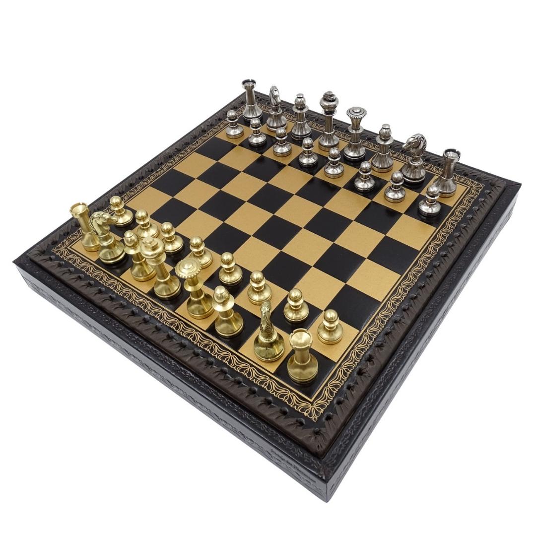 Exkluzivní mosazné šachy Italfama 28x28 cm – N001