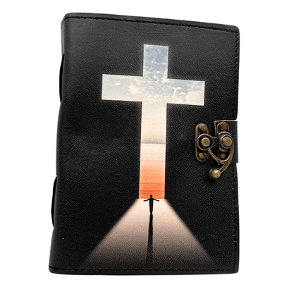 Carnet din piele, cruce religioasă - 200 pagini - AH15