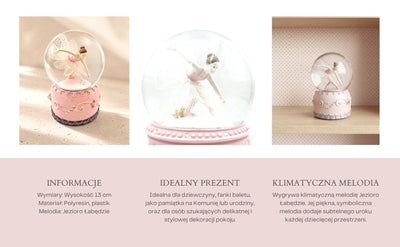 Music Box with Dancing Ballerina in a Glass Globe 12cm - MG-19016