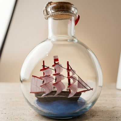 Corabie în sticlă Rafandynka – decorațiune marinărească – MA2012