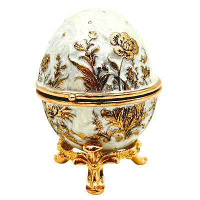 Exclusive Metal Fabergé Egg Trinket Box with Crystals - B0794-00