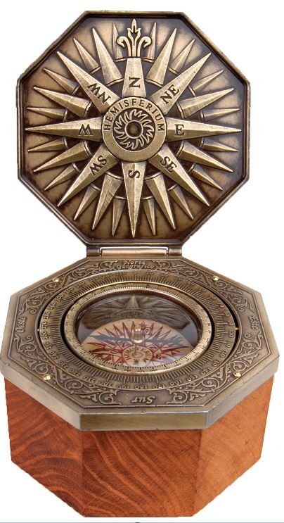 Mosazný kompas Cardan - H43