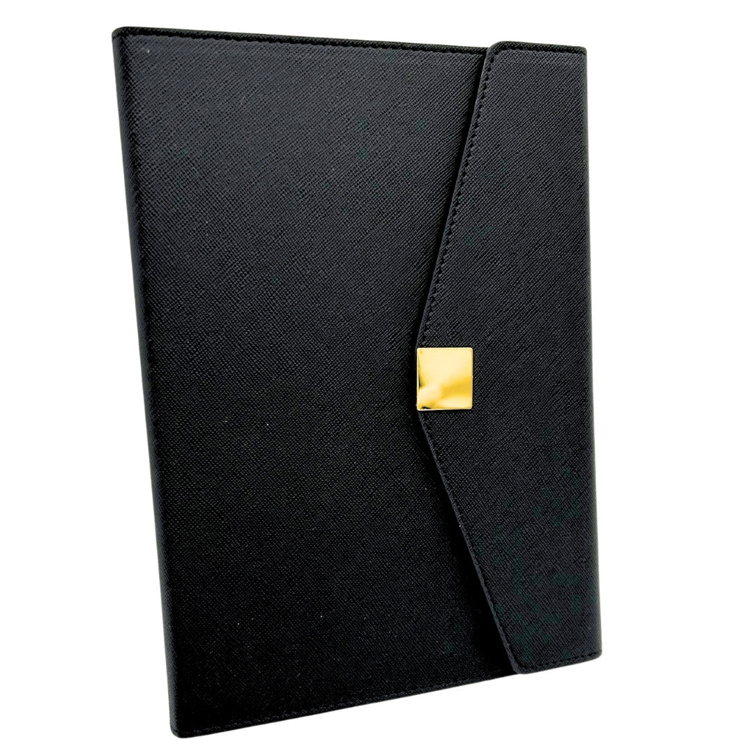 Elegant Premium Gift Set – A5 Notebook with Pen and 16GB Flash Drive in Box – Black and Gold – EE9