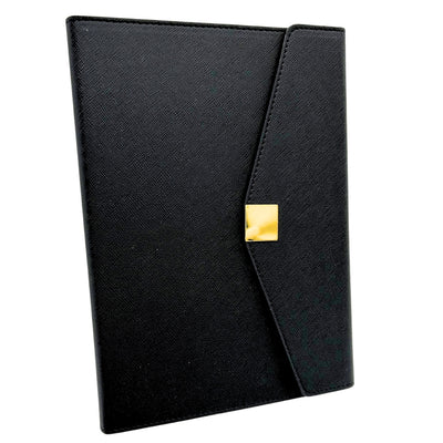 Elegant Premium Gift Set – A5 Notebook with Pen and 16GB Flash Drive in Box – Black and Gold – EE9