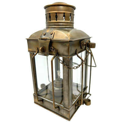 Retro Steel Oil Lamp LT608 in Aged Brass Color with Engraving Option
