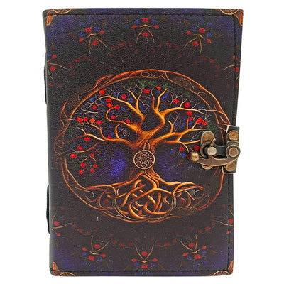 Vintage Retro Leather Notebook 200 Pages - Goat Leather - Tree of Life - AH18