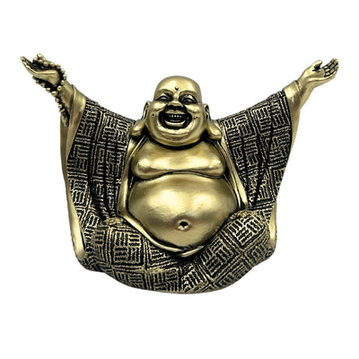 Buddha Figurine – Joyful Buddha – Gold Decoration - 4406FJH
