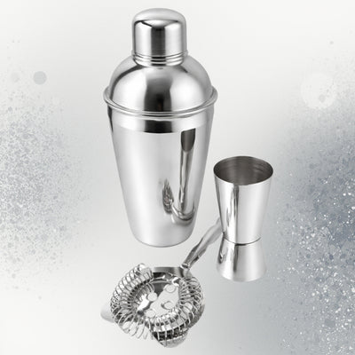 Barmanská sada – 3 prvky Shaker Jigger Strainer - BS48171