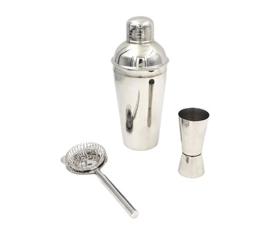 Barmanská sada – 3 prvky Shaker Jigger Strainer - BS48171