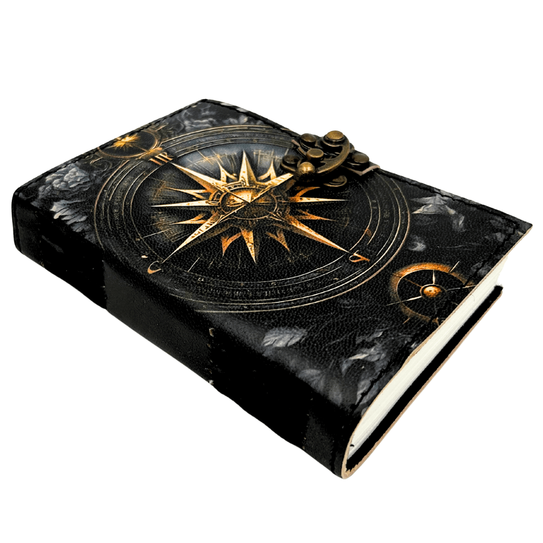 Leather Notebook Retro Diary Compass Rose 200 pages - AH12