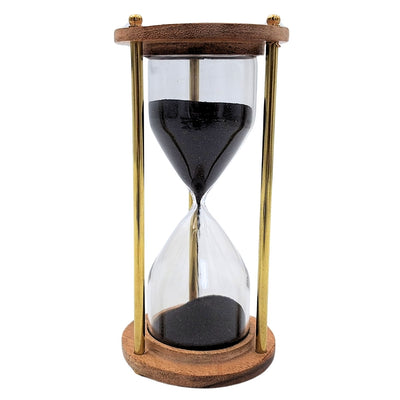 Brass and Wooden Hourglass – 5 Minutes – Elegant Retro Decoration – NC3012V