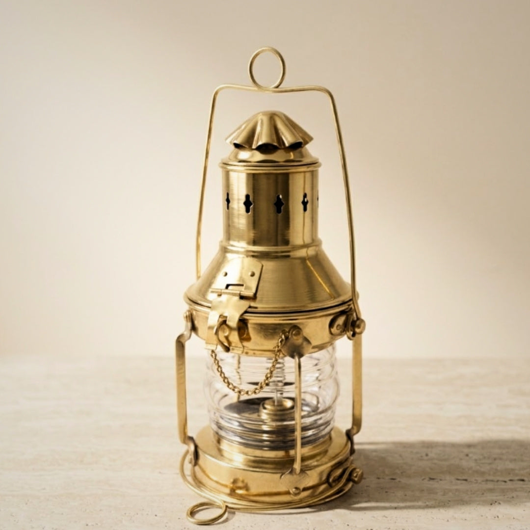 Mosazná petrolejová lampa retro dárek pro námořníka – SL10