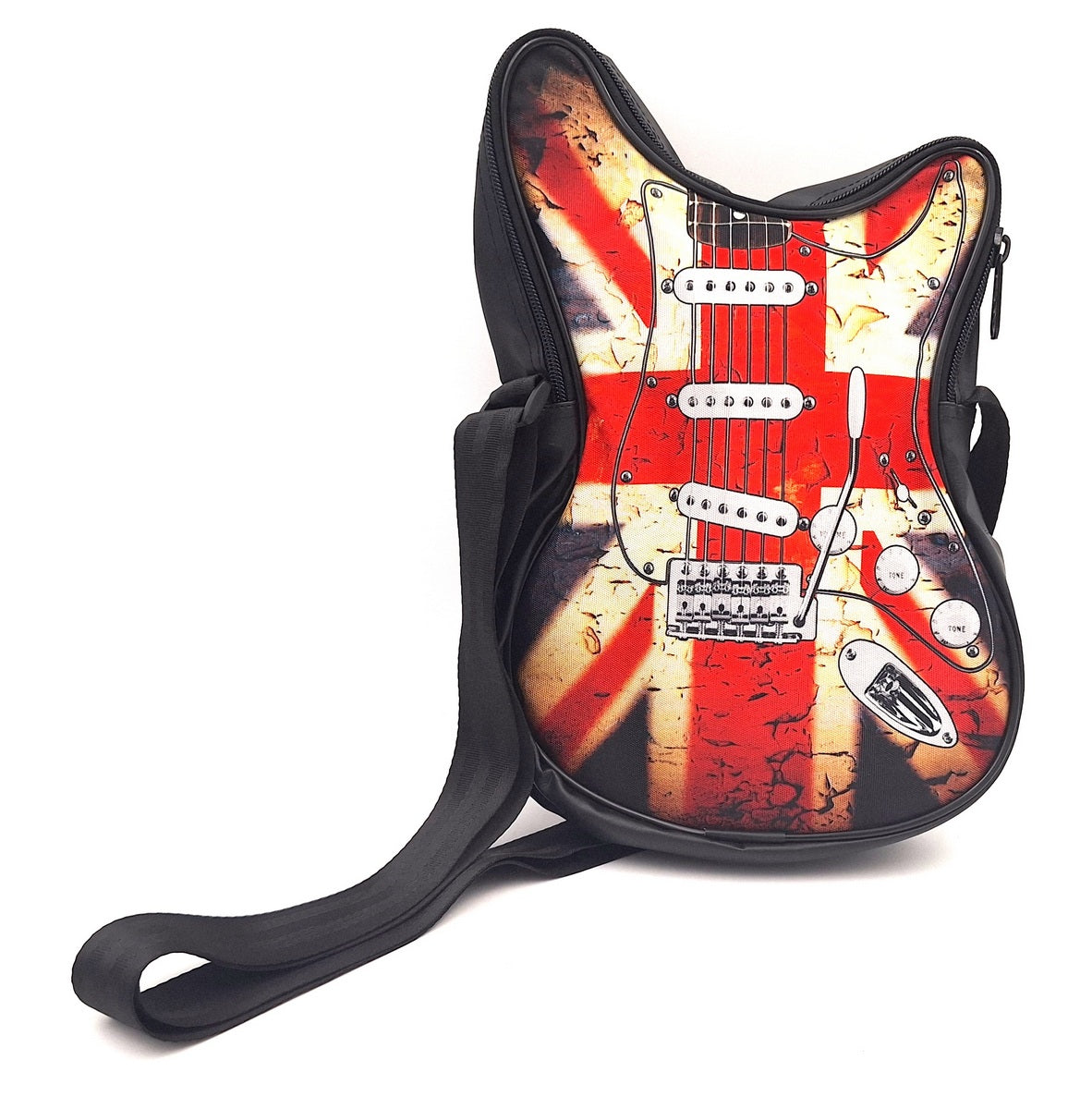 Guitar-Shaped Shoulder Bag – British Flag – Gift for a Music Fan - RBG-008