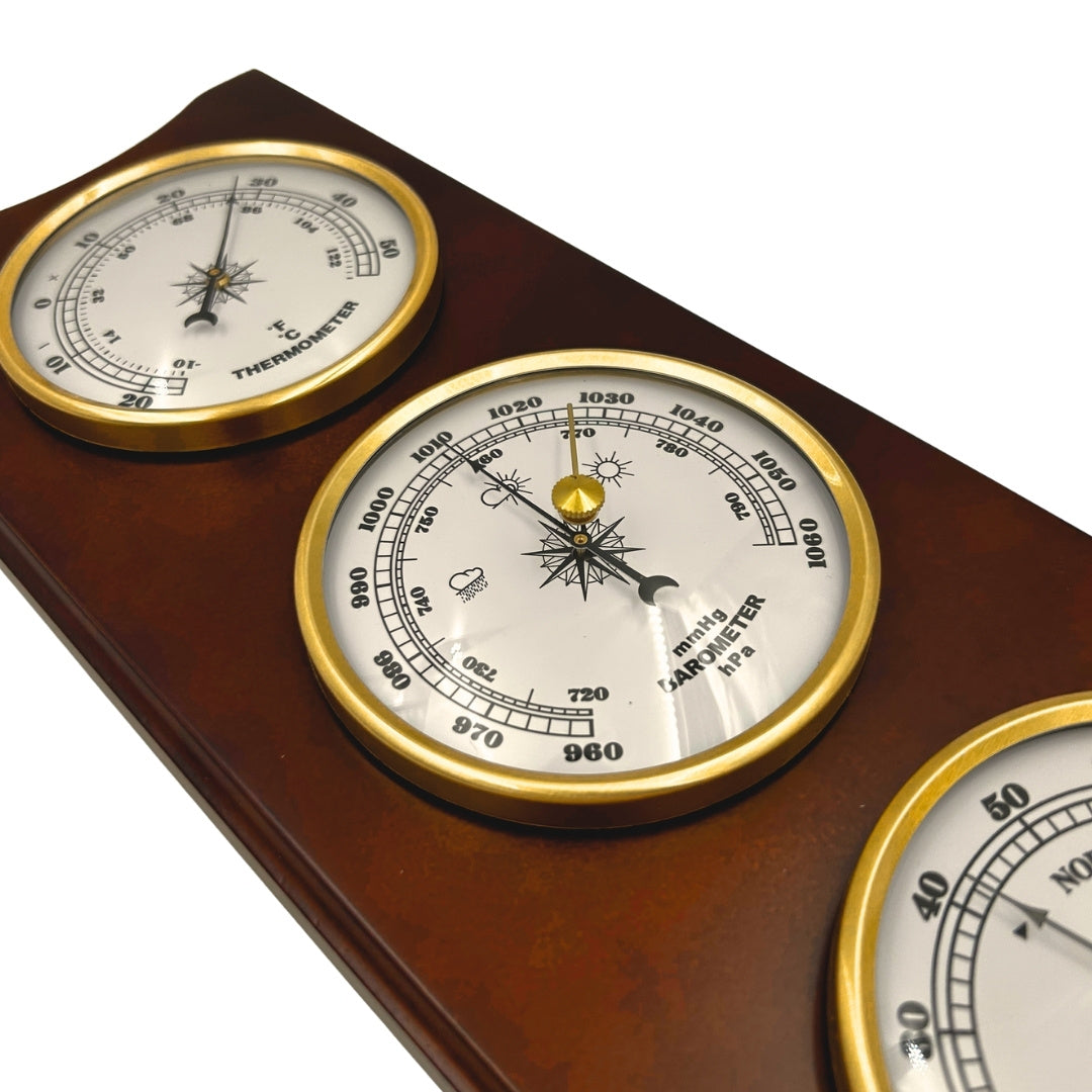 Elegant Weather Station – Barometer Thermometer Hygrometer 36cm Retro - YG336