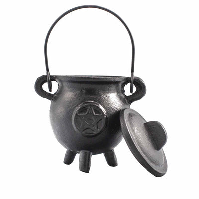 Rituální železný kotlík s pentagonem 6,5x13 cm