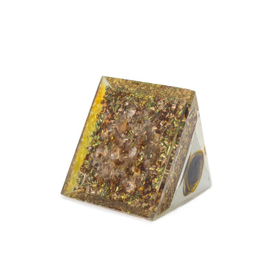 Vidutinė orgonito piramidė su ametistu ir variu 7x6 cm