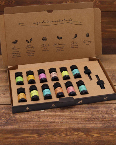 Letnia Energia Naturii – Set de lux cu 12 uleiuri esențiale de 5 ml cu pipete