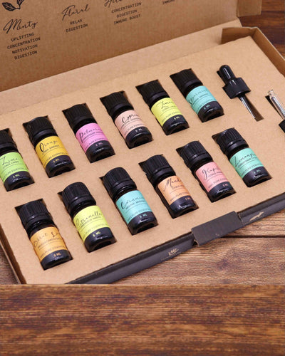 Letnia Energia Naturii – Set de lux cu 12 uleiuri esențiale de 5 ml cu pipete