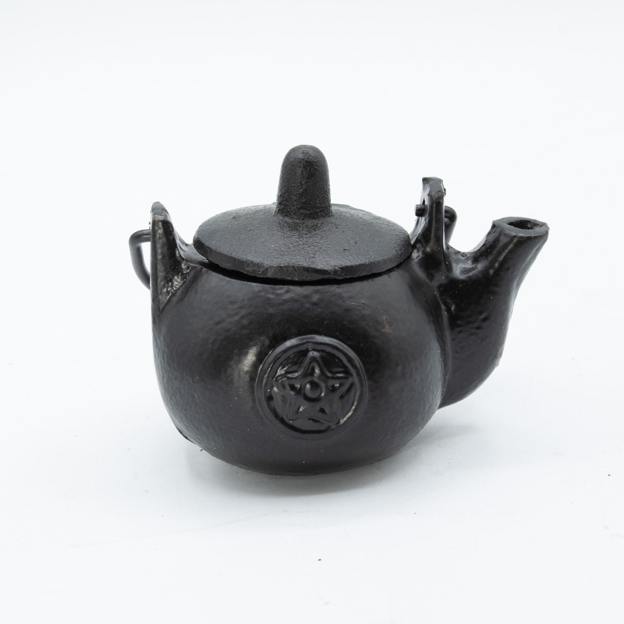 Ritual Cast Iron Jug with Pentagram 8x8x10 cm