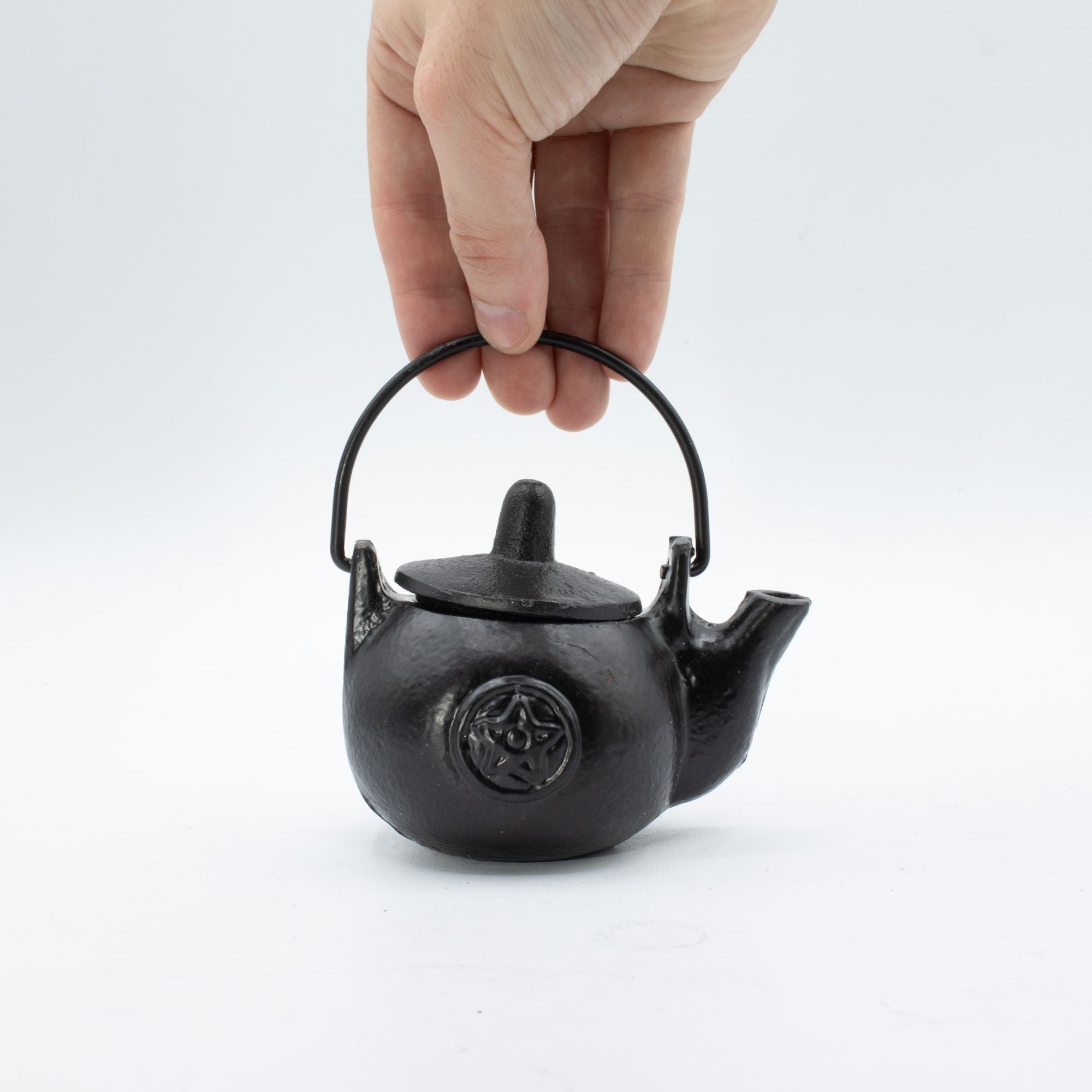 Ritual Cast Iron Jug with Pentagram 8x8x10 cm